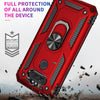 For LG Aristo 5 Shockproof TPU + PC Protective Case with 360 Degree Rotating Holder(Blue)