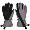 Boodun Five-Finger Ski Gloves Windproof Waterproof Finger Touch Screen Keep Warm Gloves, Size: L(Black Gray)