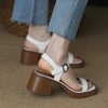 Summer Platform Mid Heel Open Toe Sandals, Size: 38(White)