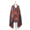 Autumn And Winter Horn Buckle Ethnic Style Hooded Cloak Shawl Bohemian Hooded Shawl, Size:135-175cm(B Style Brown)
