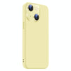 For iPhone 14 Nano Lens Cover Liquid Silicone Phone Case(Yellow)