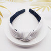 5cm Wide-brimmed Pressed Hair Solid Color Headband(White)