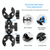 PULUZ Cycling Quick Release Bracket with 150cm Selfie Stick Set, Dual-heads Crab & Single Heads Clamps Handlebar Fixed Mount (Black)