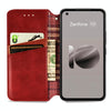 For  ASUS Zenfone 10 Cubic Grid Pressed Magnetic Leather Phone Case(Red)