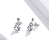 S925 Sterling Silver Retro Guitar Ear Studs Women Earrings