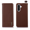 For Samsung Galaxy A36 KHAZNEH Nappa Top Layer Cowhide Leather Phone Case(Brown)