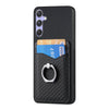 For Samsung Galaxy S25+ 5G Carbon Fiber Card Wallet Ring Phone Case(Black)