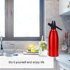 Manual Soda Siphon CO2 Dispenser Water Bubble Generator Cool Drink Cocktail Soda Machine Aluminum Bar DIY Soda Maker, Capacity: 1L(Red)
