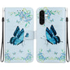 For Samsung Galaxy A26 5G Crystal Texture Colored Drawing Leather Phone Case(Blue Pansies)
