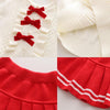 Girls Bow Sweater + Half Skirt Set Knitted Two-Piece Kit, Size: 110cm(Pink)