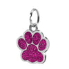 5x Purple Engraved Pet ID Tags, Zinc Alloy, Footprint Shape
