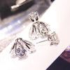 Fashion Style Glow Crystal Firefly Earrings Fashion Temperament Long Ear Earrings(Silver)