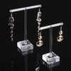 2 PCS Plastic T-shaped Jewelry Holder Earring Storage Display Stand(2 In 1 Transparent)