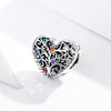 S925 Sterling Silver Tree of Life Heart-shaped Hollow Zircon Beads DIY Bracelet Necklace Accessories