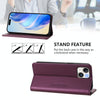For iPhone 13 mini RC01 Dual-Folded Magnetic Suction RFID Leather Phone Case(Violet)