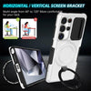 For Samsung Galaxy S25 Ultra 5G Sliding Camshield MagSafe Holder TPU Hybrid PC Phone Case(Black White)