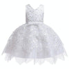 Girls Irregular Embroidered Beaded Bow-knot Tutu Sleeveless Dress Show Dress, Appropriate Height:110cm(White)