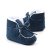 D2245 Winter Warm Baby Cotton Boots Plus Velvet Thickened Baby Walking Shoes, Size: 12cm(Navy Blue)