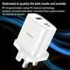 Yesido YC51 30W USB-C / Type-C + USB + 8 Pin Travel Charger with 1m Type-C to 8 Pin Cable, UK Plug(White)