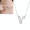 Women Fashion S925 Sterling Silver English Alphabet Pendant Necklace, Style:V