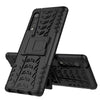 For LG Velvet Tire Texture Shockproof TPU+PC Protective Case with Holder(Black)