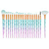 20 in 1 Diamond Handle Eye Brush Multi-functional Makeup Brush, Pink+Blue Handle and Sky Blue Brush
