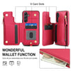 For Samsung Galaxy A54 Double Flap Zipper RFID Leather Phone Case with Short Lanyard(Red)