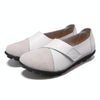 Women Leather Casual Loafers Anti-Slip Soft Sole Mom Shoes, Size: 44(White)