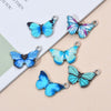 10pcs / Set Butterfly Charms Earrings Necklace Bracelet Accessories DIY Material(Purple Blue)