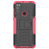 For Alcatel 3L (2021) Tire Texture Shockproof TPU+PC Protective Case with Holder(Pink)