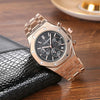 CAGARNY 6835 Men Simple Quartz Steel Band Watch(Rose Gold + Black)