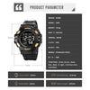 SKMEI 2003 Multifunctional Back Light Sports Watch Mens Countdown Date Alarm Clock Watch(Black Black Machine)
