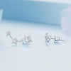 BSE750 Sterling Silver S925 White Gold Plated Star Earrings