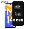 For Samsung Galaxy M14 4G 25pcs High Aluminum Large Arc Full Screen Tempered Glass Film