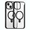 For iPhone 15 High Transparency MagSafe Holder Phone Case(Black)
