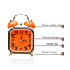 A59 Square Metal Bell Alarm Clock Ringing Alarm Clock Child Student Bedside Bell With Alarm(Light Pink)