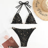 Woman Sexy Star Gilding Two Piece Bikini Swimsuit, Size:XL(Black)