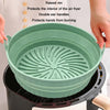 Air Fryer Grill Mat High Temperature Resistant Silicone Baking Tray, Specification: Round Inner Green