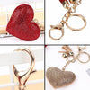 Heart Keychain Leather Tassel Gold Key Holder Metal Crystal Key Chain Keyring Charm Bag Auto Pendant Gift(yellow)