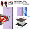 For Samsung Galaxy S21 5G RC01 Dual-Folded Magnetic Suction RFID Leather Phone Case(Light Purple)