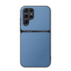For Samsung Galaxy S22 Ultra 5G Litchi Leather Magnetic Full Coverage Shockproof Phone Case(Blue)
