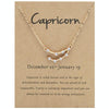 12 Zodiac Signs With Diamonds Necklace Card Rhinestones Collarbone Chain Pendant, Style: Capricorn Golden