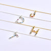 S925 Sterling Silver 26 Engligh Letters Colorful Zircon Women Nacklace Jewelry, Style:S(Silver)