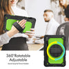 For Samsung Galaxy Tab S8 11 inch SM-X700 Silicone + PC Tablet Case with Shoulder Strap(Black+Yellow Green)