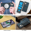 For Samsung Galaxy S25 Ultra 5G Zipper Wallet Split MagSafe Leather Back Phone Case(Blue)