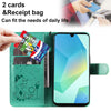 For Samsung Galaxy A26 5G Global Cat Bee Embossing Pattern Shockproof Leather Case(Green)
