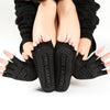 Non-slip Open Finger Yoga Sports Gloves+Five Finger Yoga Socks Set, Size: One Size(Open Toe Black)