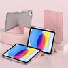 For iPad 10th Gen 10.9 2022 mutural Y-Shape Deformation Leather Tablet Case(Pink)