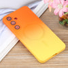 For Samsung Galaxy S25+ 5G Liquid TPU Silicone Gradient MagSafe Phone Case(Orange Yellow)