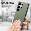 For Samsung Galaxy S23 Ultra 5G Twill Fabric Leather Skin Back Phone Case(Green)